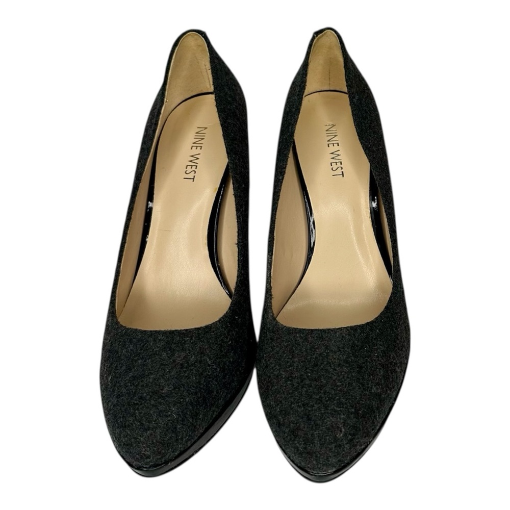 Nine West "Wise Up 2" Classic Grey Tweed Platform Heels 9M
